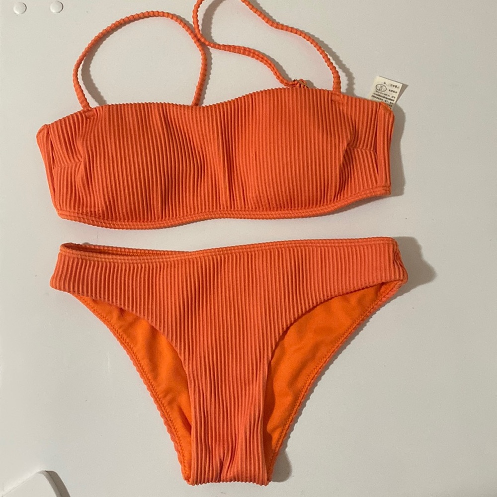 Bright orange bikini